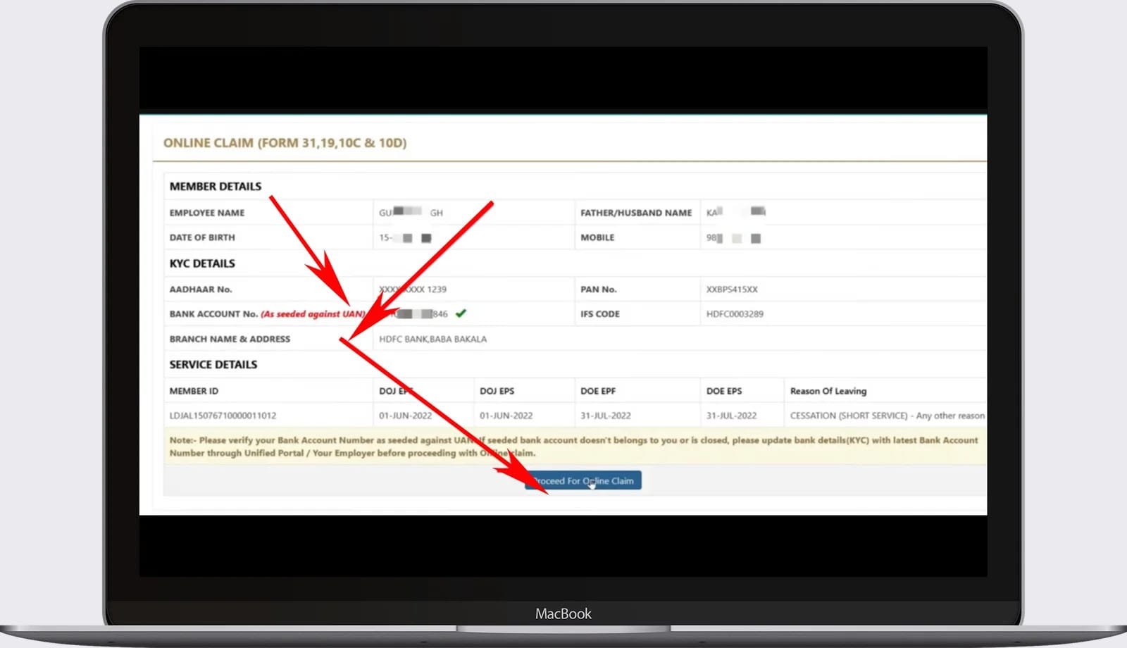 EPFO Online Claim Process 2