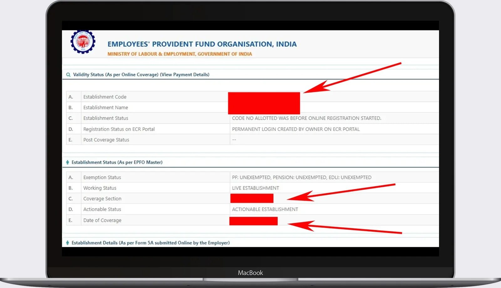 Establishment ID EPFO 3