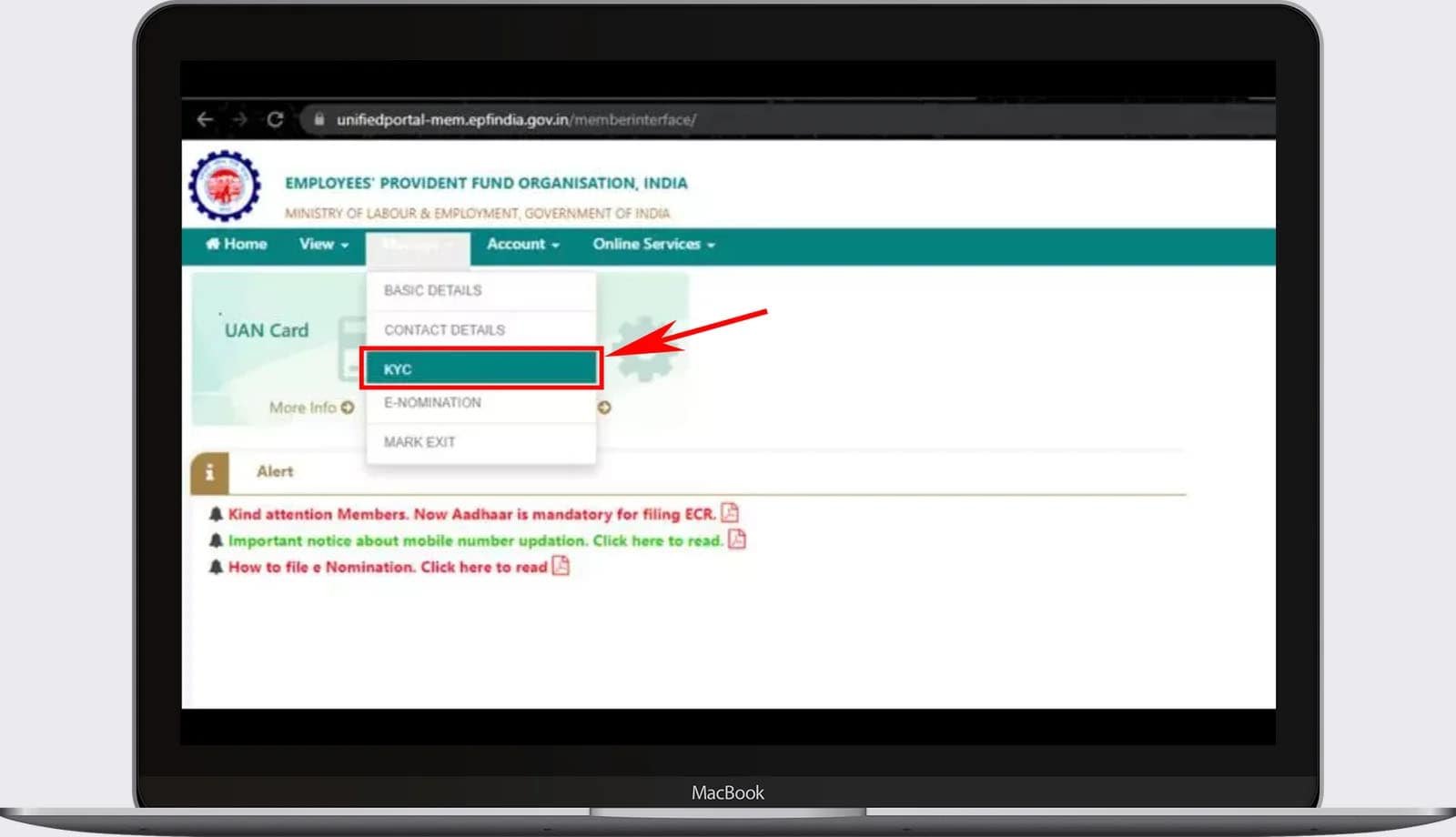 Update Bank Details In EPFO